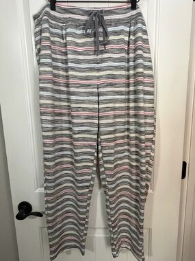 Secret Treasures Gray and Pink Striped Lounge Pajama Pants